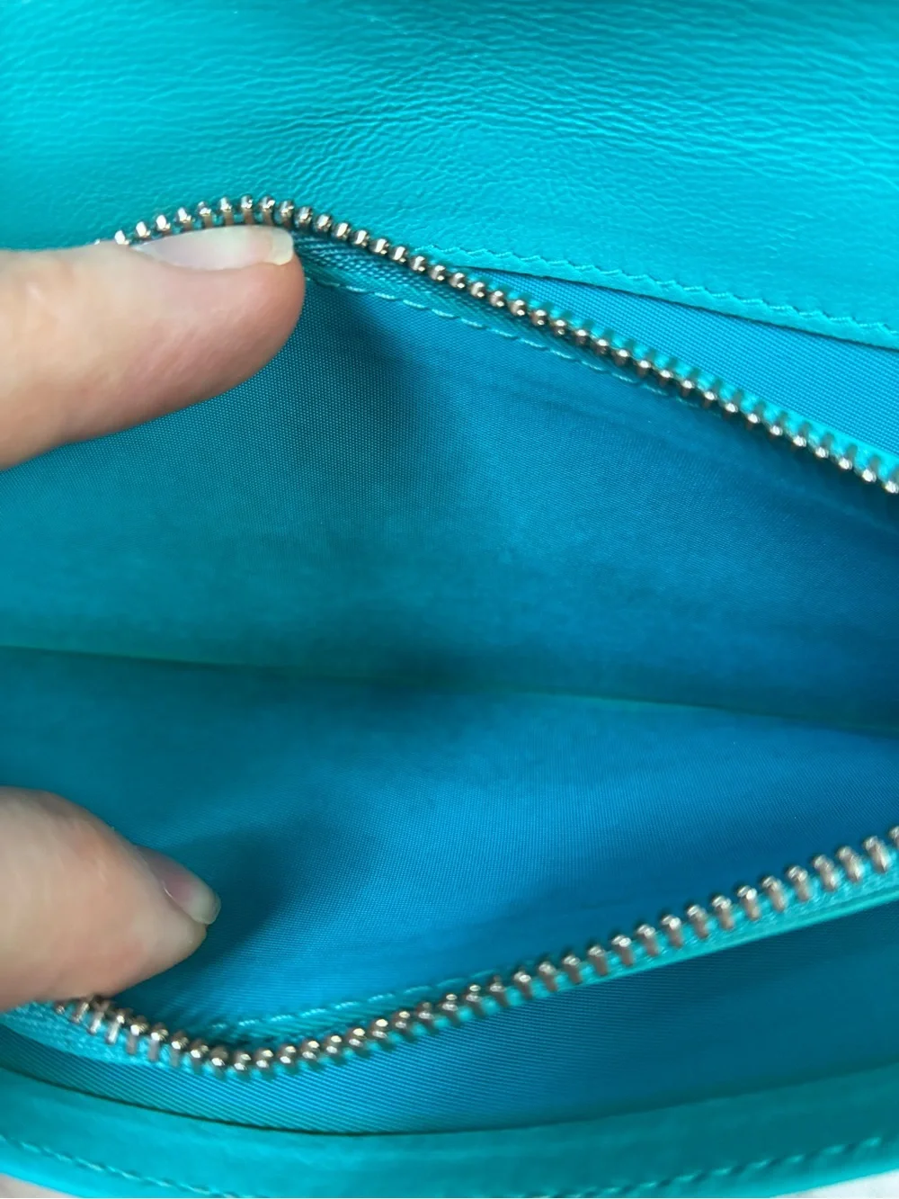 Christian Dior Black Leather Cannage Snap Wallet Teal Interior - Fair Condition
